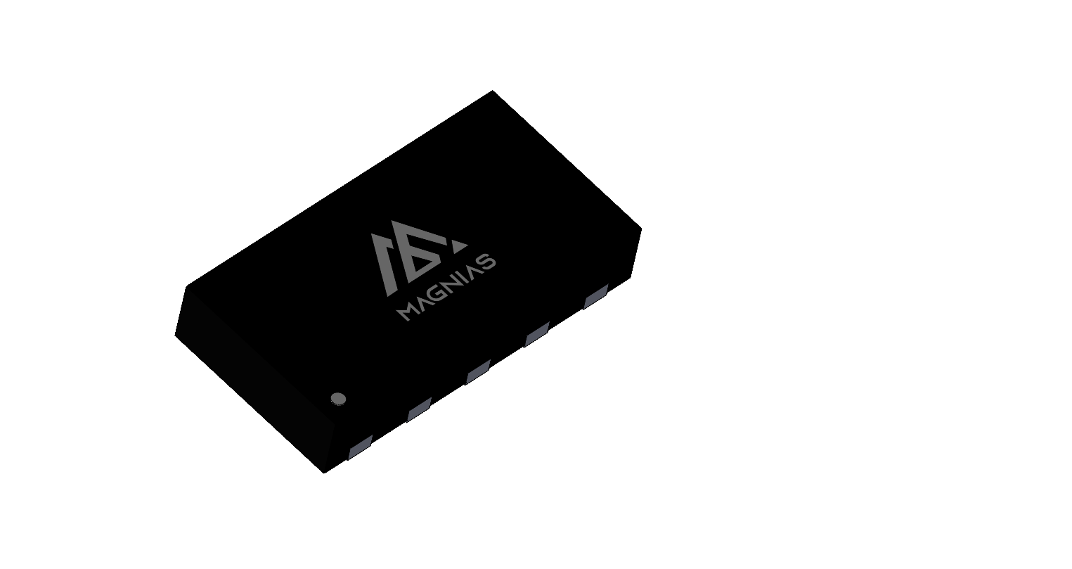 QFN2.6x1.35-10L 3D package render